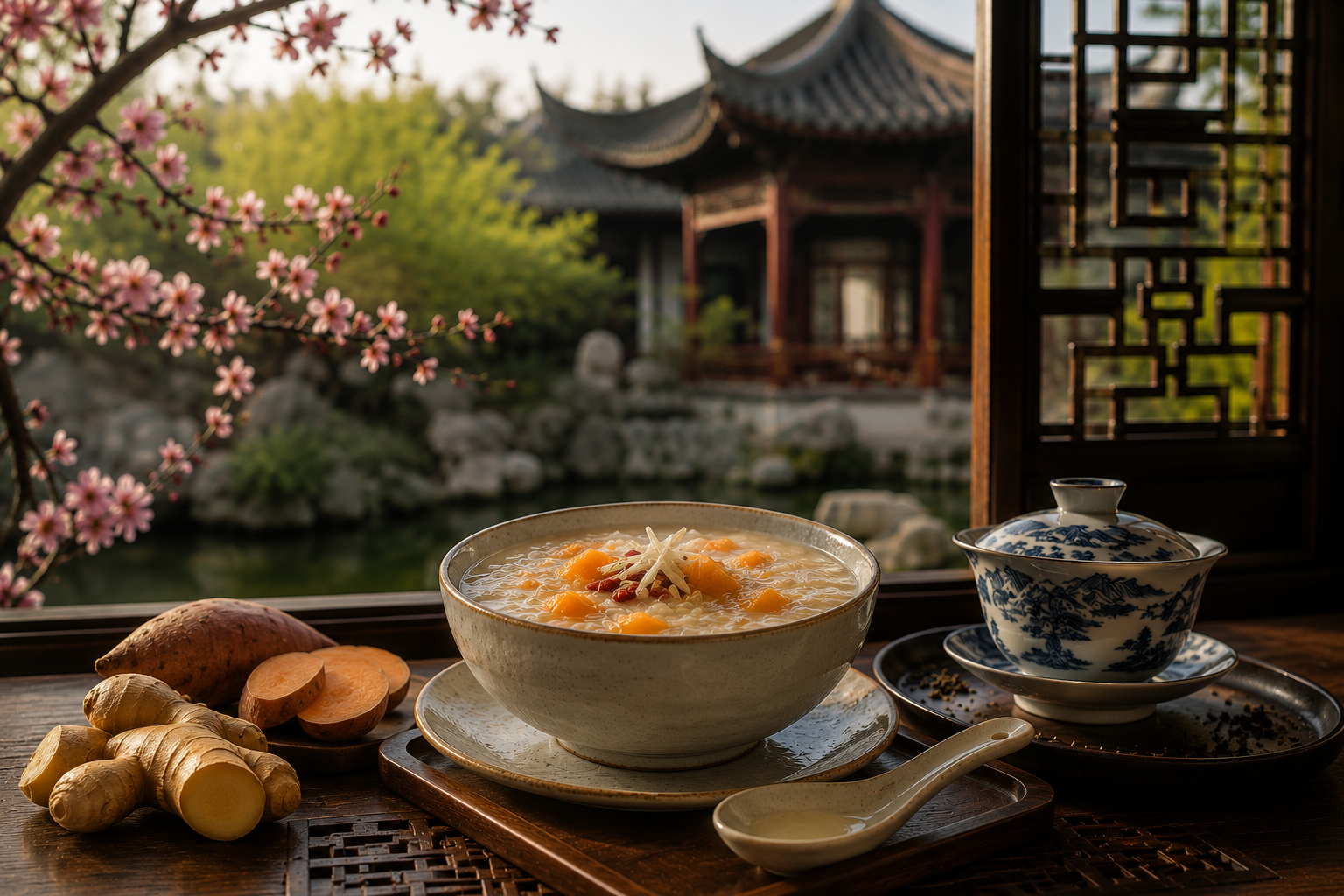 Zoete aardappel-gembercongee